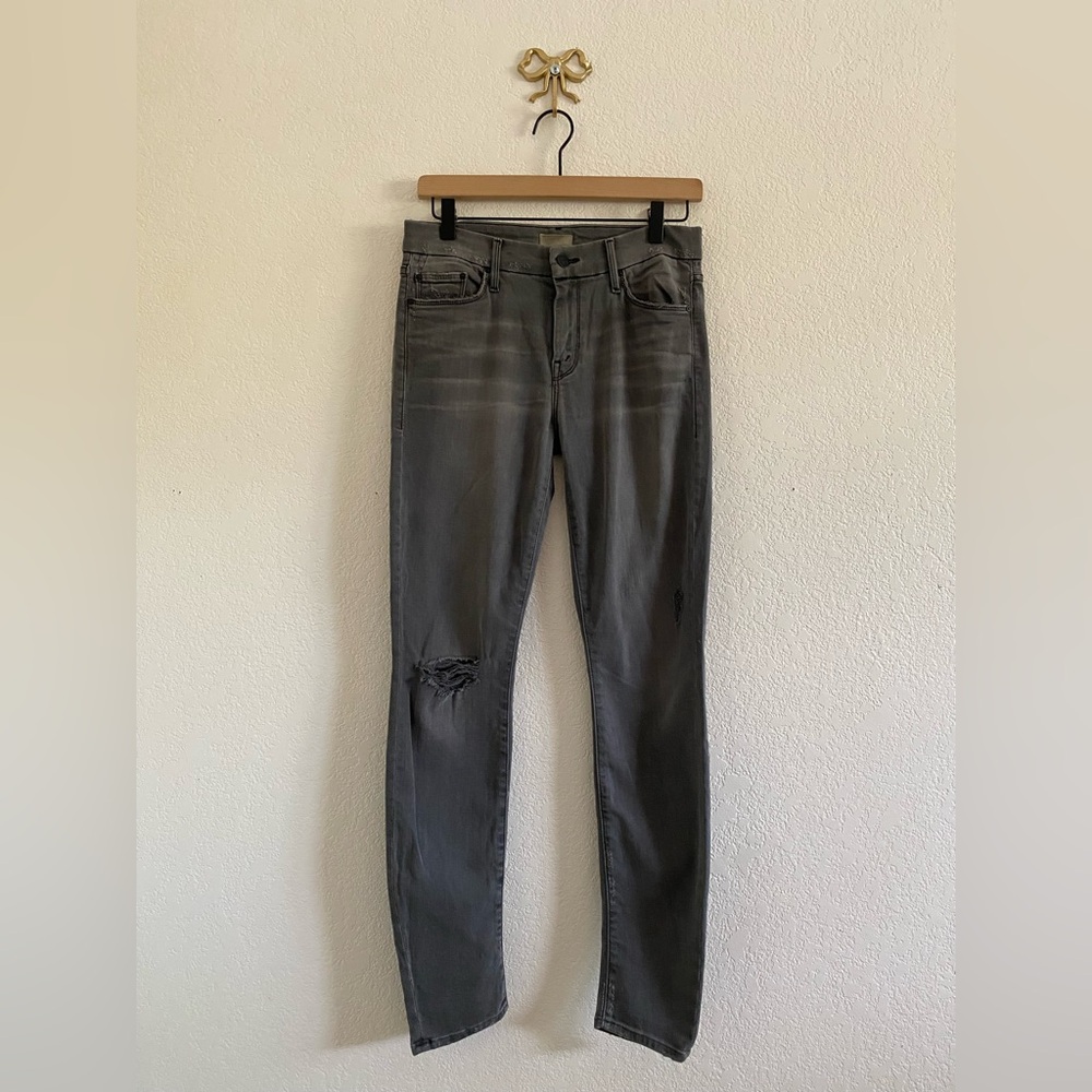 Mother Denim The Looker in Last Chance Saloon Jeans Women's 28 Gray Distressed